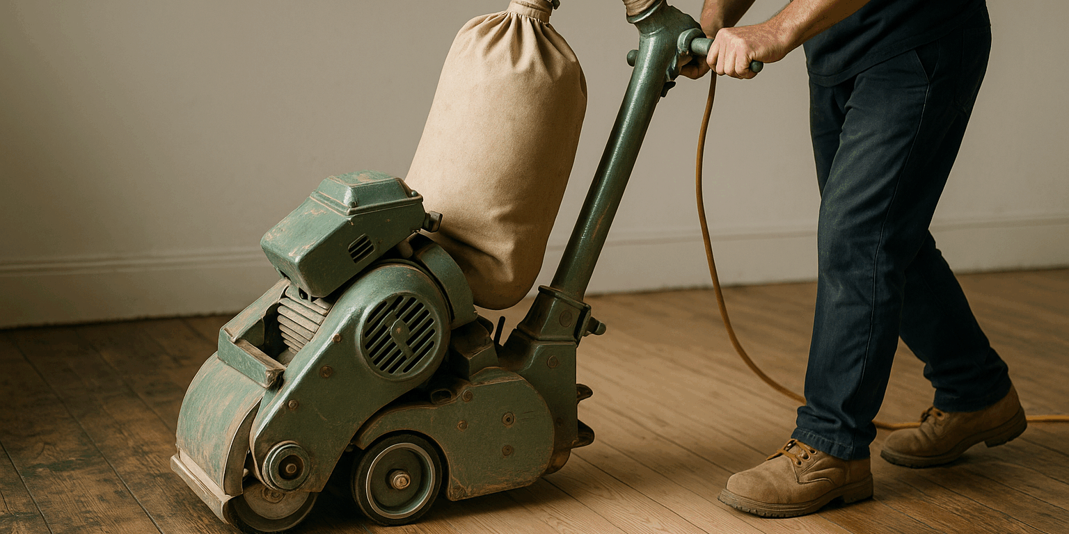 Illustration af Gulvafhøvling: Hvornår er det nødvendigt, og hvordan adskiller det sig fra afslibning?