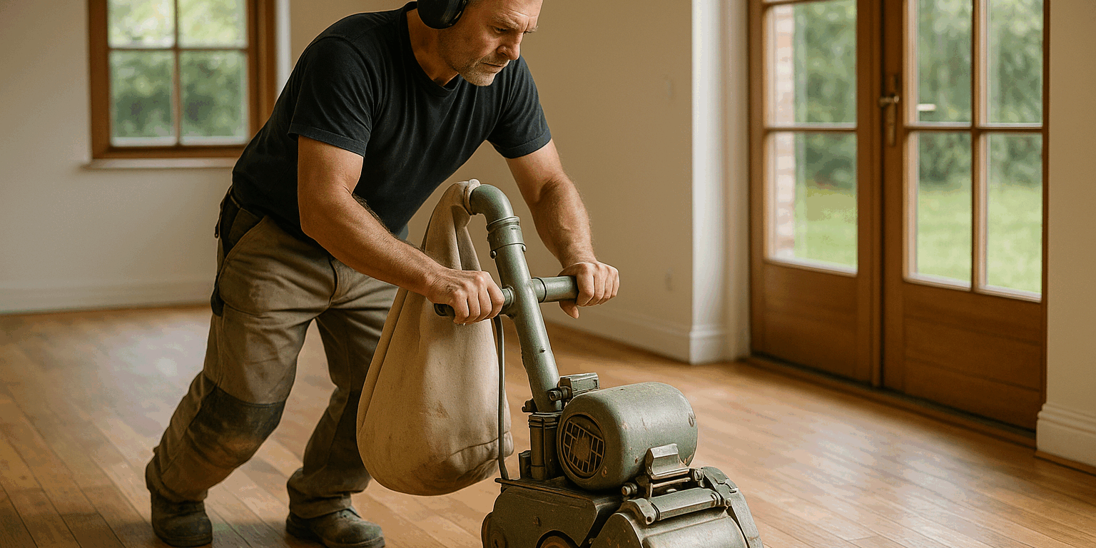 Illustration af Gulvafslibning i Risskov: Professionel service til dine trægulve
