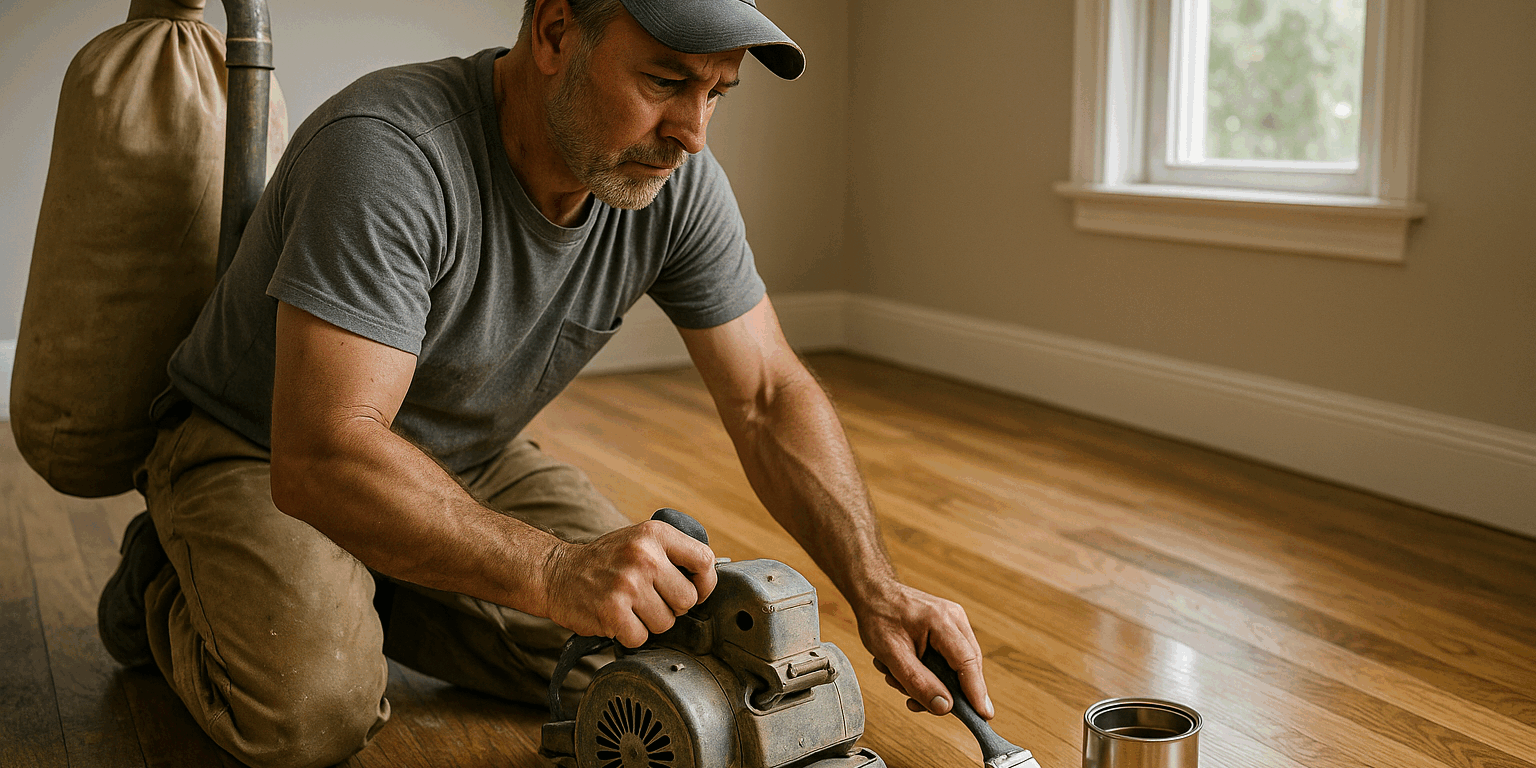 Gulvrenovering: Sådan sikrer du det bedste resultat med professionel hjælp Illustration af Gulvrenovering: Sådan sikrer du det bedste resultat med professionel hjælp