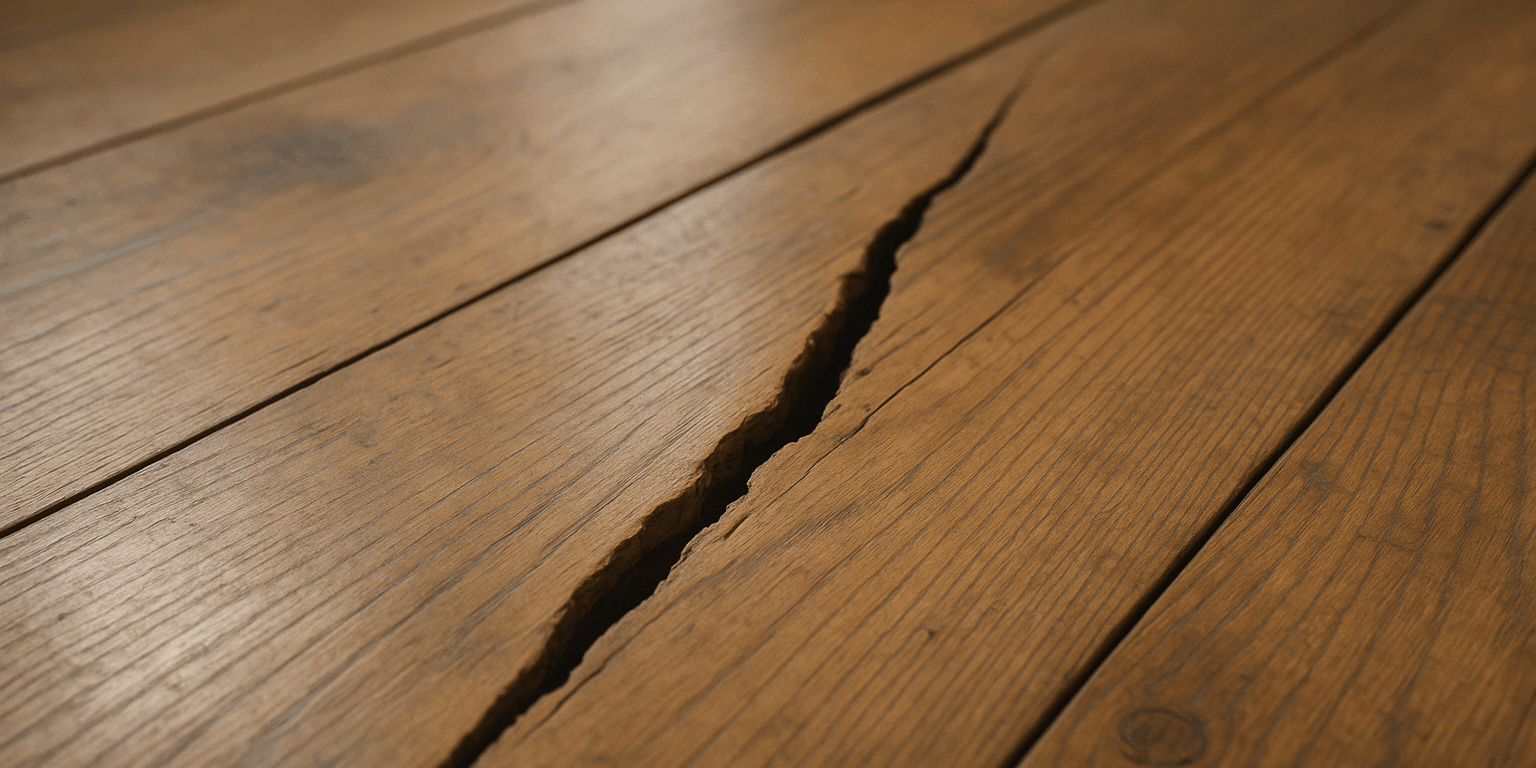 Illustration af Hvordan undgår og reparerer du revner i trægulv: En guide til vedligeholdelse og forebyggelse