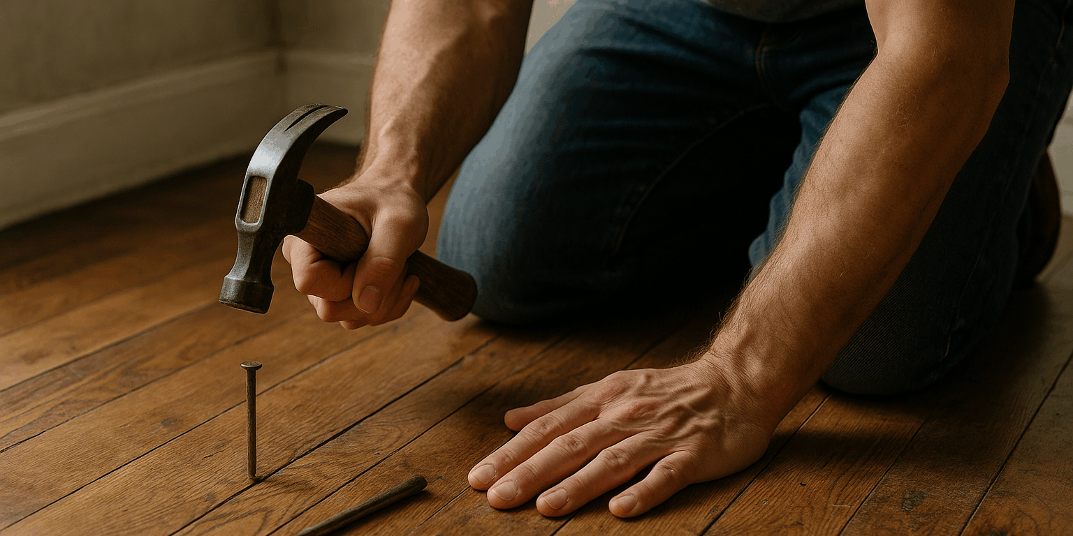 Illustration af Trægulv knirker: Sådan løser du problemet effektivt