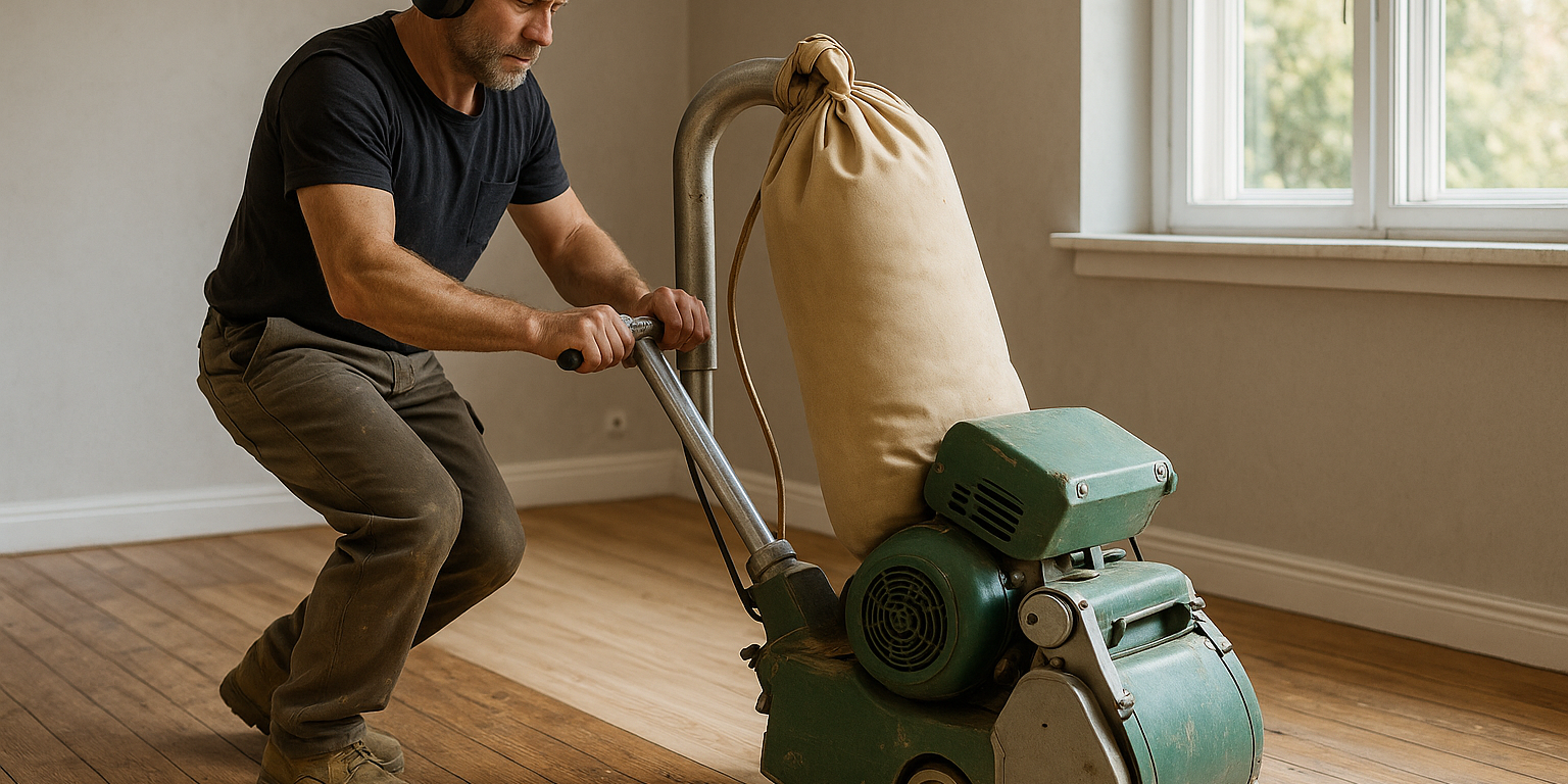 Illustration af Afslibning af trægulve: Sådan får du dit gulv til at stråle igen