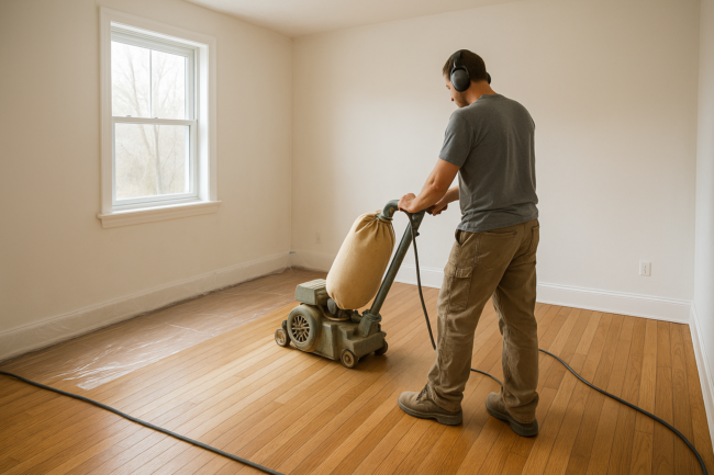 Gulvafslibning før eller efter maling: Hvad er den bedste rækkefølge? Illustration af Gulvafslibning før eller efter maling: Hvad er den bedste rækkefølge?