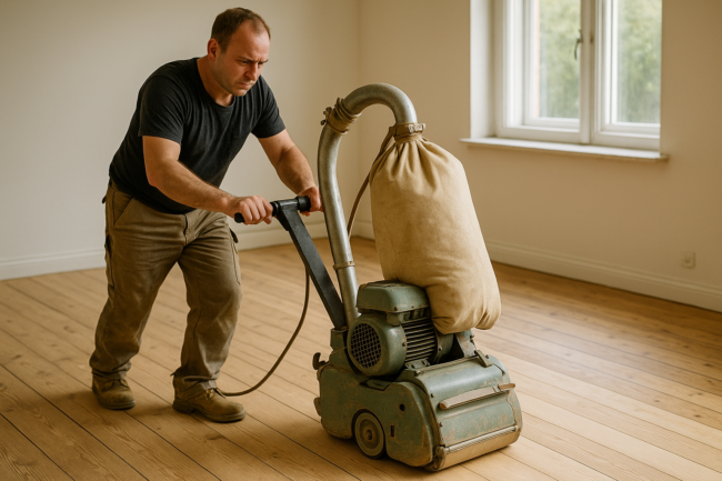 Illustration af Gulvafslibning i Trige: Sådan forvandler vi dine slidte gulve til nye