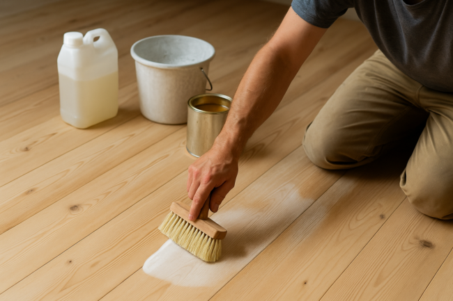 Sådan sikrer du den bedste behandling af nyslebet trægulv: Tips og metoder Illustration af Sådan sikrer du den bedste behandling af nyslebet trægulv: Tips og metoder