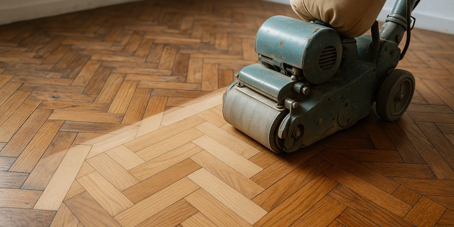Illustration af Slibning af parketgulve: Hvornår er det tid til professionel hjælp?