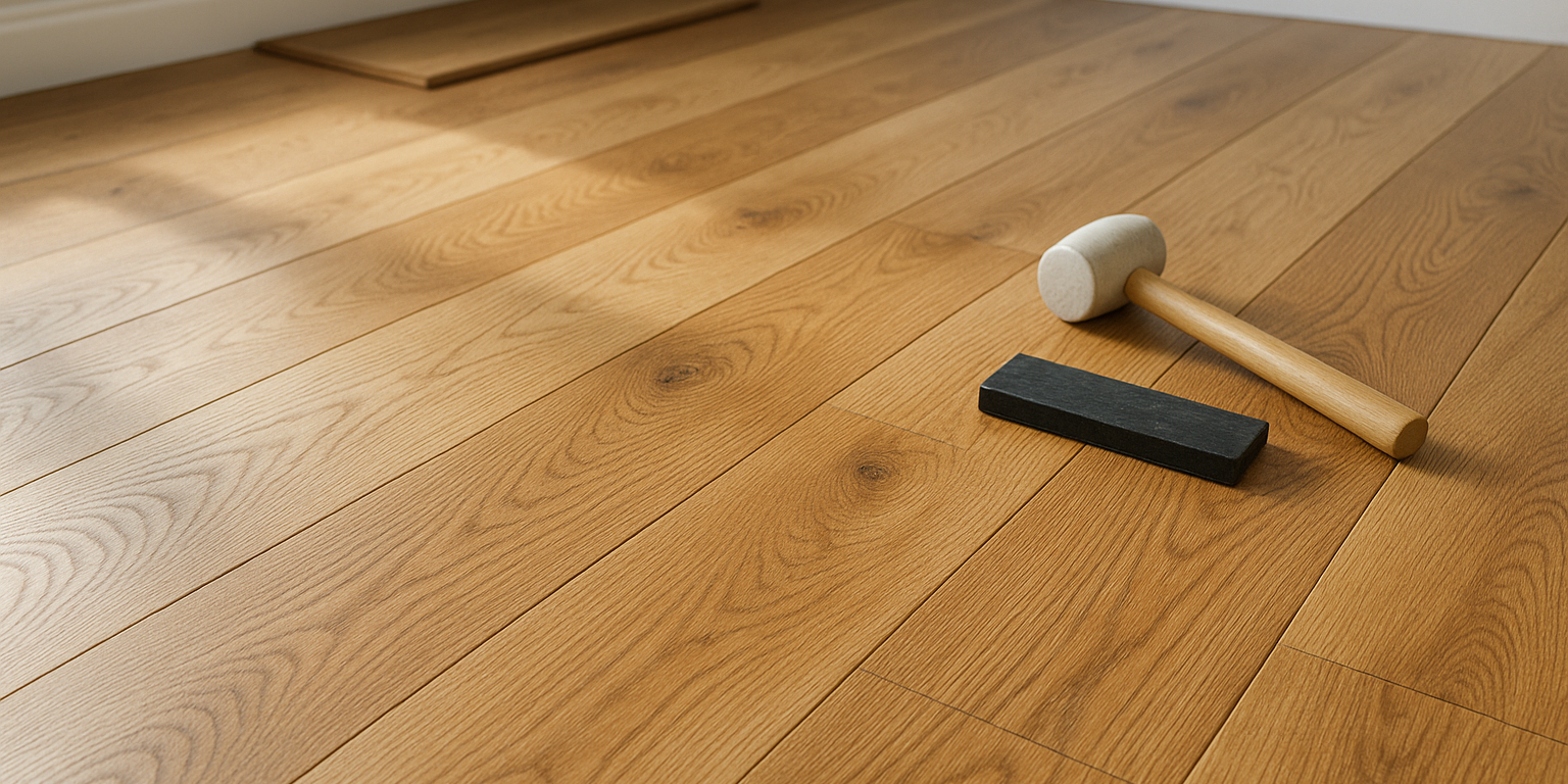 Illustration af Egetræ klikgulv: fordele, ulemper og faglige råd før du vælger nyt gulv