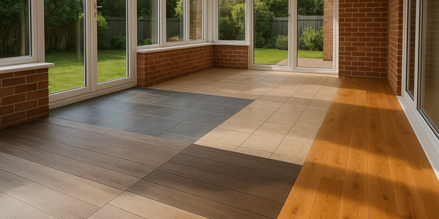 Illustration af Gulv i udestue: Hvilket materiale skal du vælge for holdbarhed og æstetik?