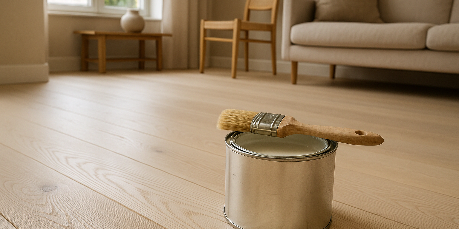 Illustration af Hvid olie til trægulv: Skab et lyst og moderne look med den rette behandling