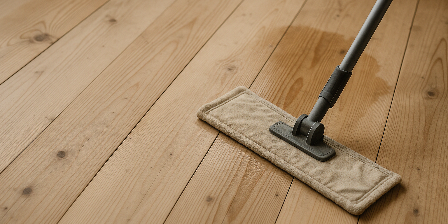 Illustration af Hvordan vedligeholder du bedst et ubehandlet trægulv?