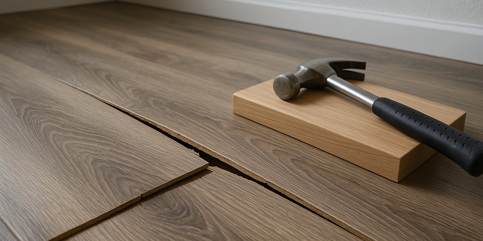 Illustration af Laminatgulv går fra hinanden: Årsager og løsninger for at undgå skader