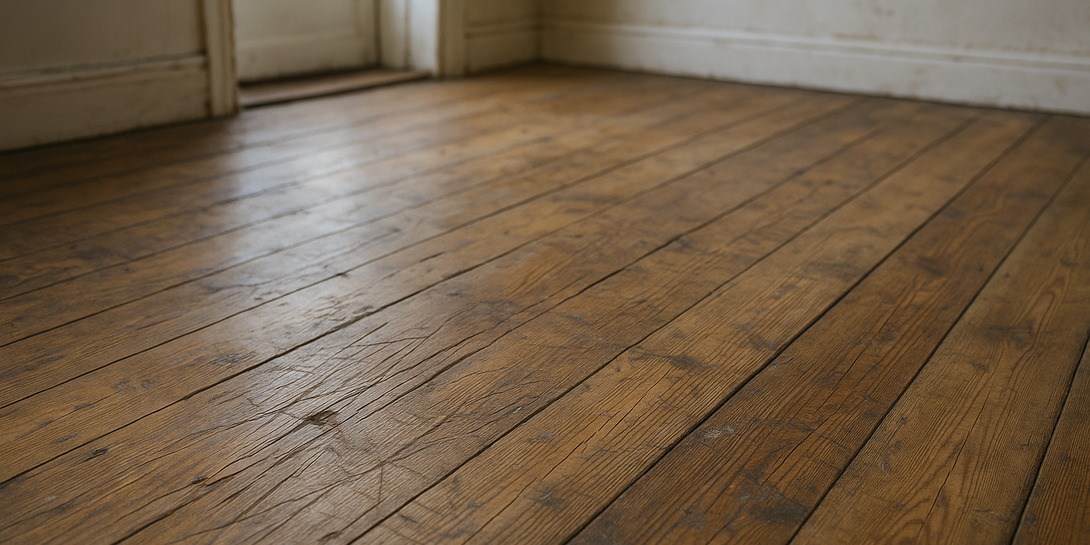 Illustration af Sådan forvandler du et slidt trægulv til et smukt blikfang