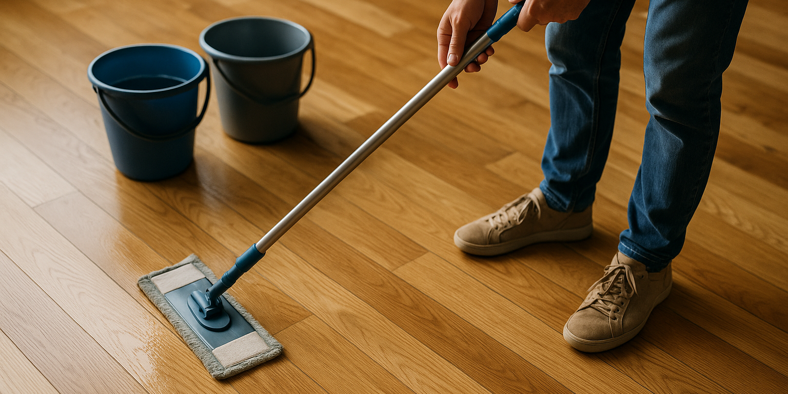 Illustration af Sådan sikrer du en effektiv gulvvask af trægulv: Tips og teknikker