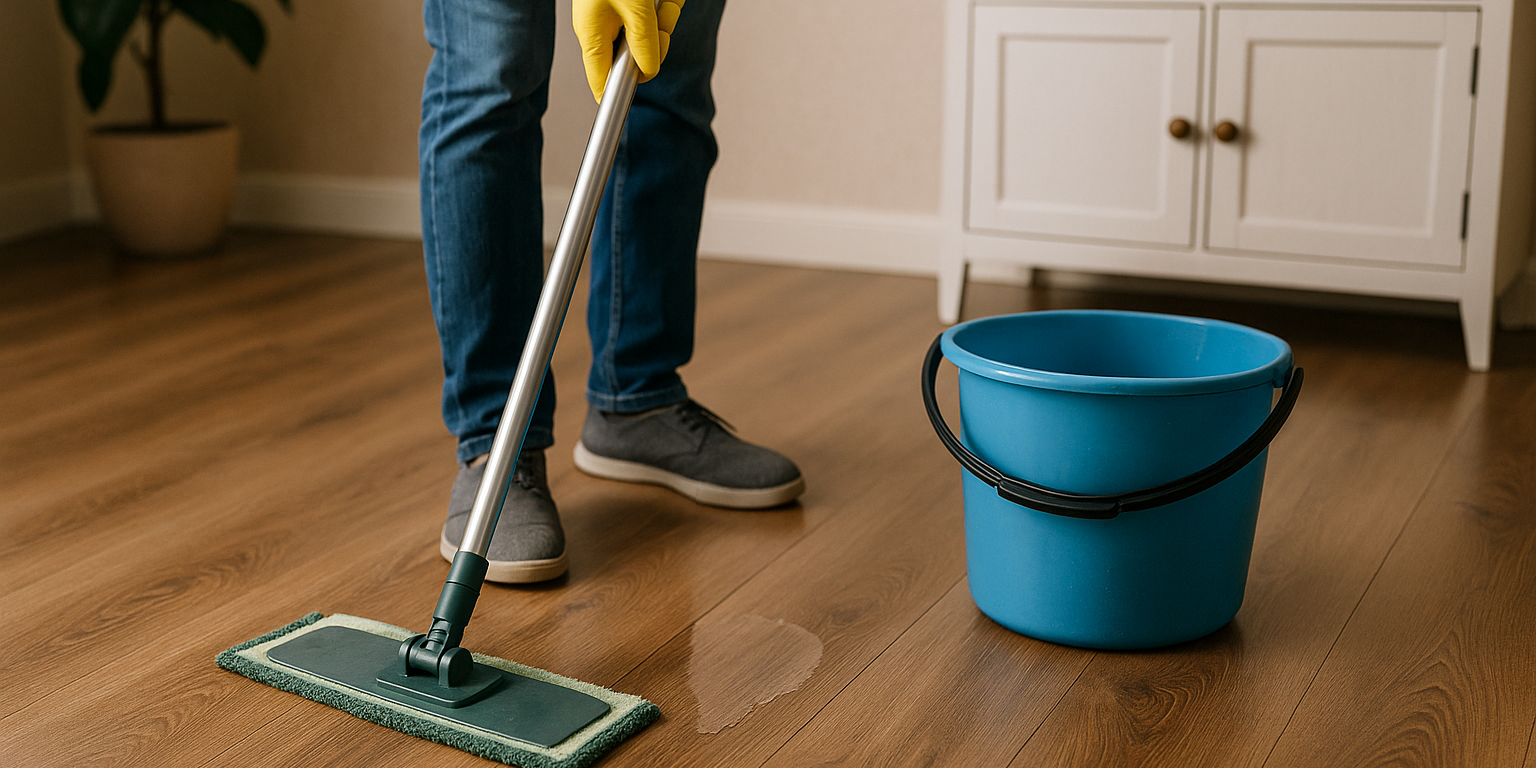 Illustration af Sådan sikrer du en skånsom gulvvask af dit laminatgulv: Tips og tricks