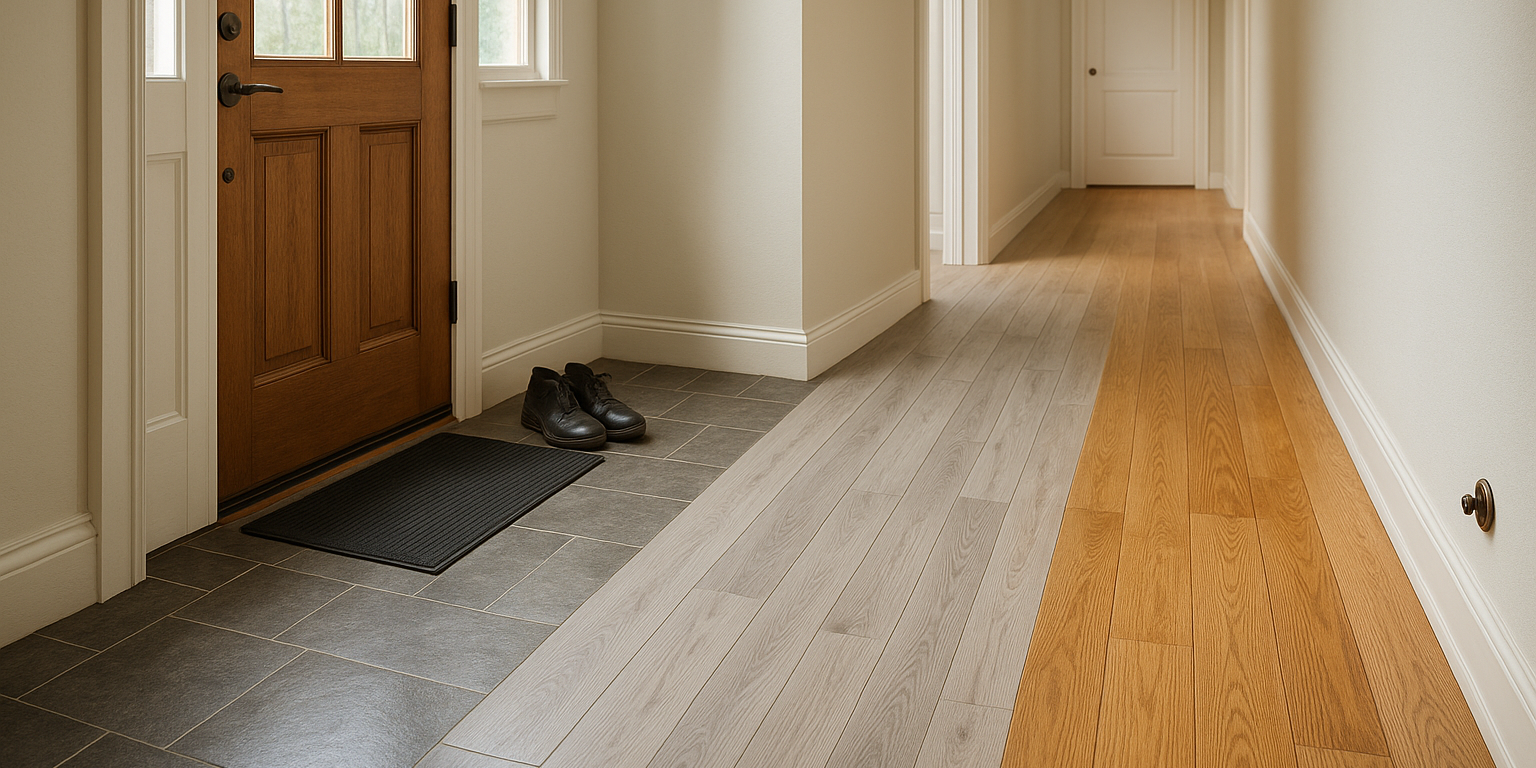 Illustration af Sådan vælger du det perfekte gulv i gang: Slidstærkt og stilfuldt