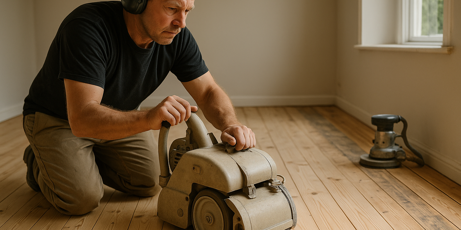 Illustration af Slibning af fyrretræsgulv: Sådan opnår du det bedste resultat