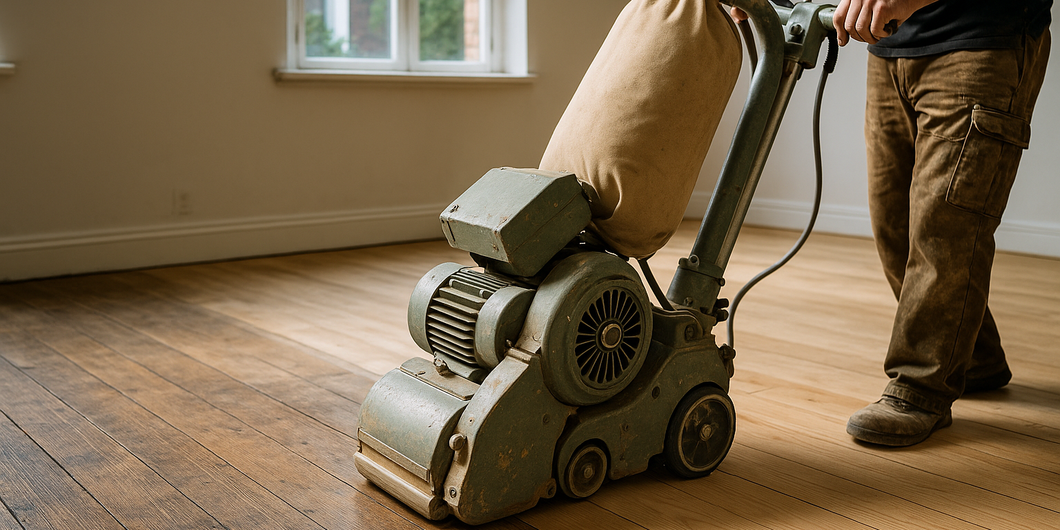 Illustration af Hvad er realistisk at forvente af resultatet: Guide til gulvafslibning og behandling