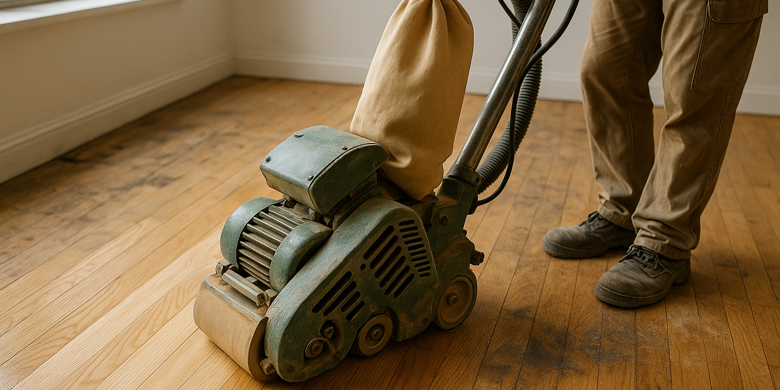 Illustration af Hvad kan gulvafslibning rette op på? En guide til trægulvets forvandling