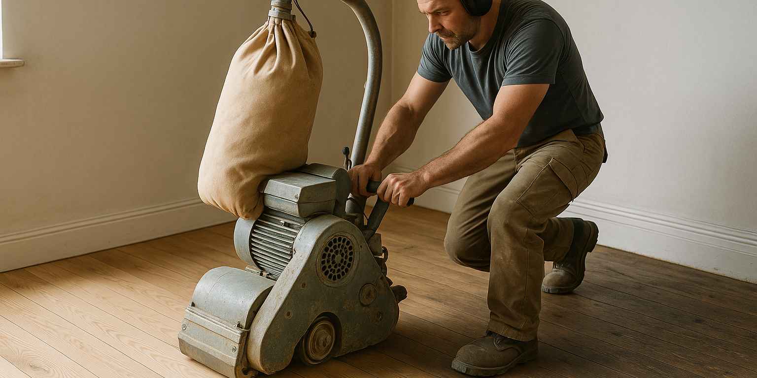 Hvordan foregår gulvafslibning i praksis? En trinvis guide til et perfekt resultat Illustration af Hvordan foregår gulvafslibning i praksis? En trinvis guide til et perfekt resultat