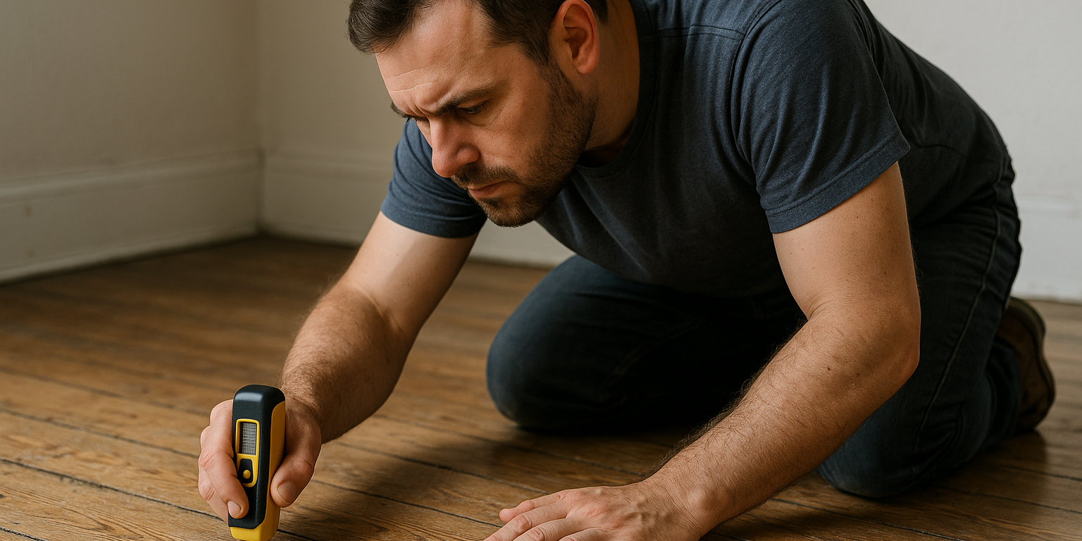 Illustration af Hvordan vurderes et trægulv inden afslibning: En guide til den rette beslutning