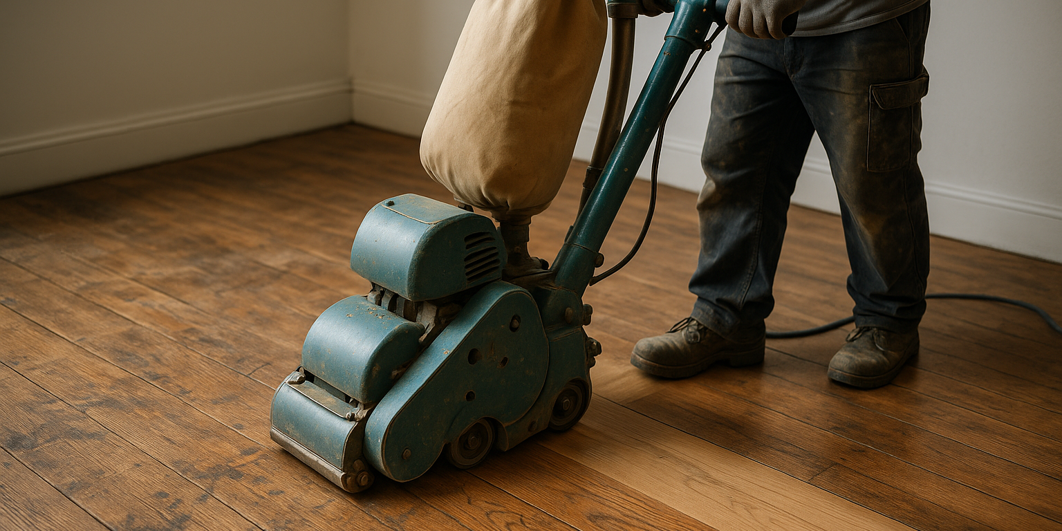 Illustration af Hvornår giver gulvafslibning mening? Tegnene du skal kende