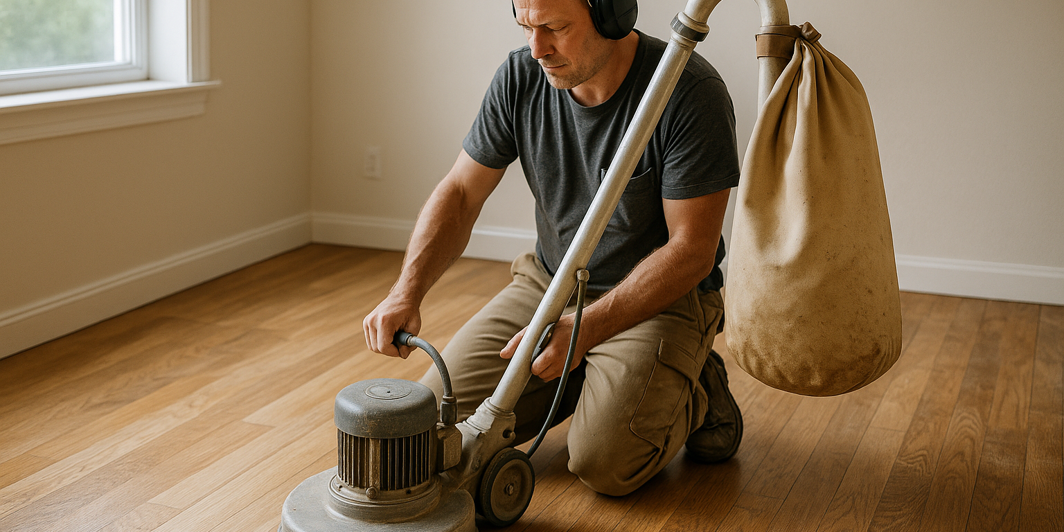 Illustration af Let slibning af trægulv: Sådan opfrisker du dine gulve uden besvær