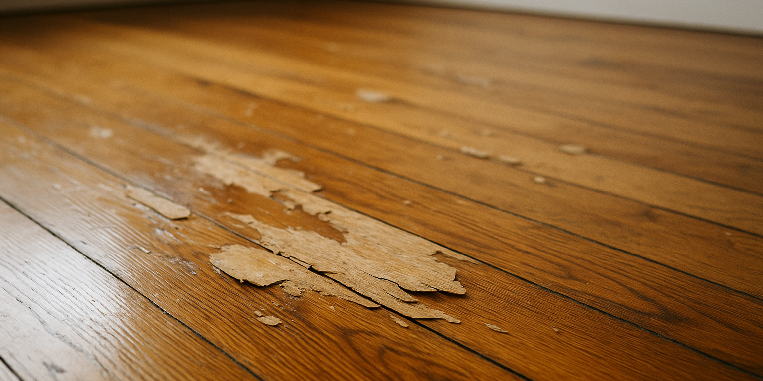 Illustration af Sådan reparerer du opskallet lak på gulv: Effektive metoder til vedligeholdelse af trægulve