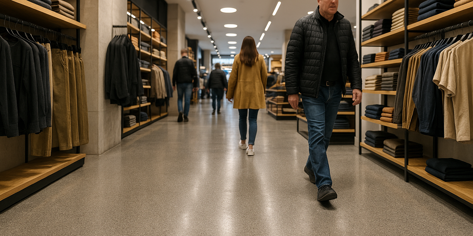 Illustration af Slidstærkt gulv til butik: Sådan vælger du det rette til høj trafik