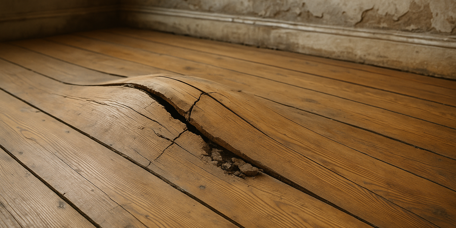 Illustration af Trykskader i plankegulv: Sådan identificerer og forebygger du skaderne