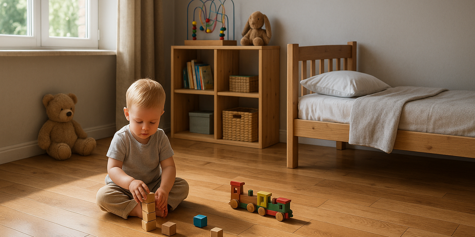 Illustration af Praktiske tips til gulv i børneværelse: Sikkerhed og komfort i fokus