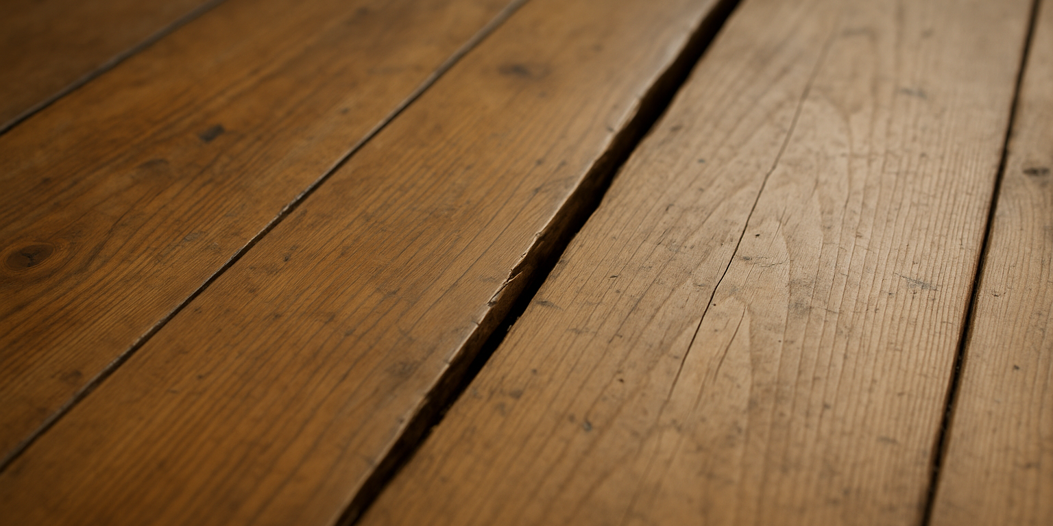Illustration af Revner mellem gulvbrædder: Årsager, forebyggelse og reparationer
