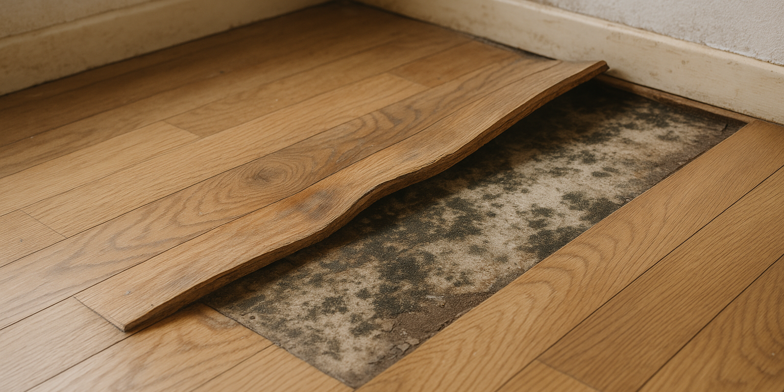 Illustration af Skimmel under gulv: Hvordan opdager og forebygger du det effektivt?