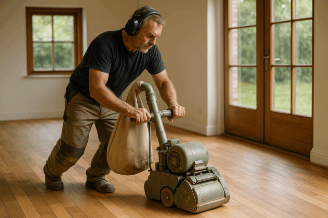 Illustration af Gulvafslibning i Risskov: Professionel service til dine trægulve