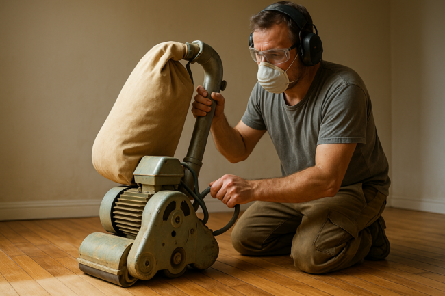 Illustration af Hvordan sliber man trægulv: En trin-for-trin guide til gør-det-selv entusiasten