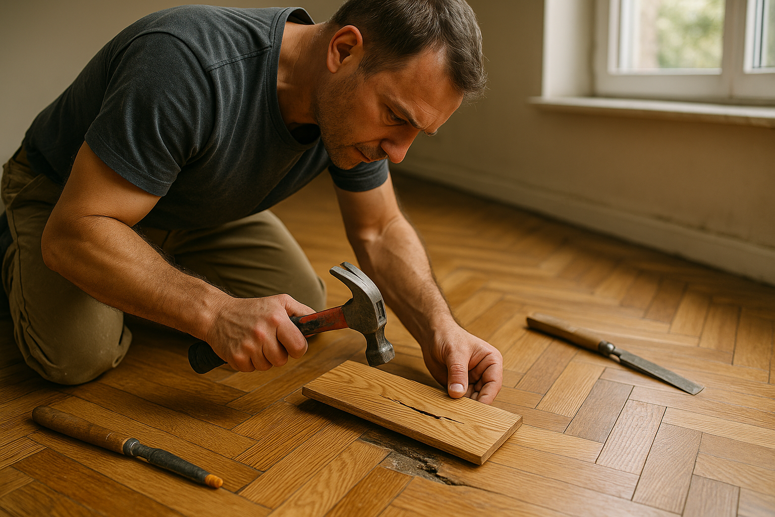 Illustration af Reparation af parketgulv: Hvornår bør du vælge professionel hjælp?