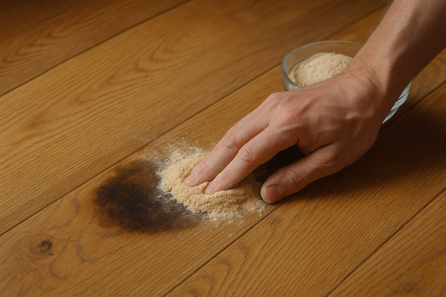 Illustration af Sådan fjerner du fedtpletter fra trægulv: Effektive metoder og tips