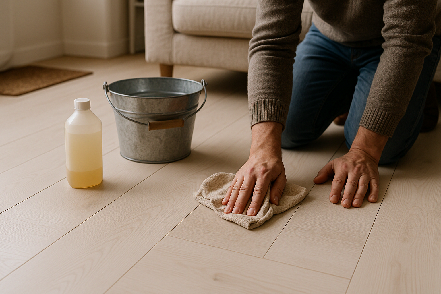 Illustration af Sådan plejer du dit hvidolierede gulv: Tips til vedligeholdelse og rengøring