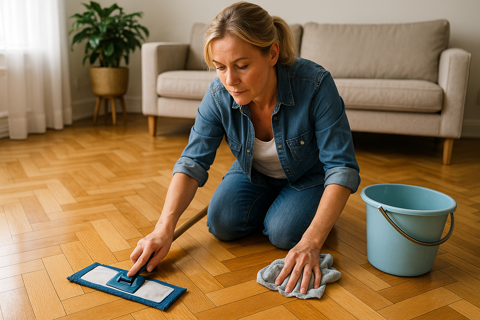 Illustration af Sådan sikrer du lang levetid: Effektiv pleje af parketgulv