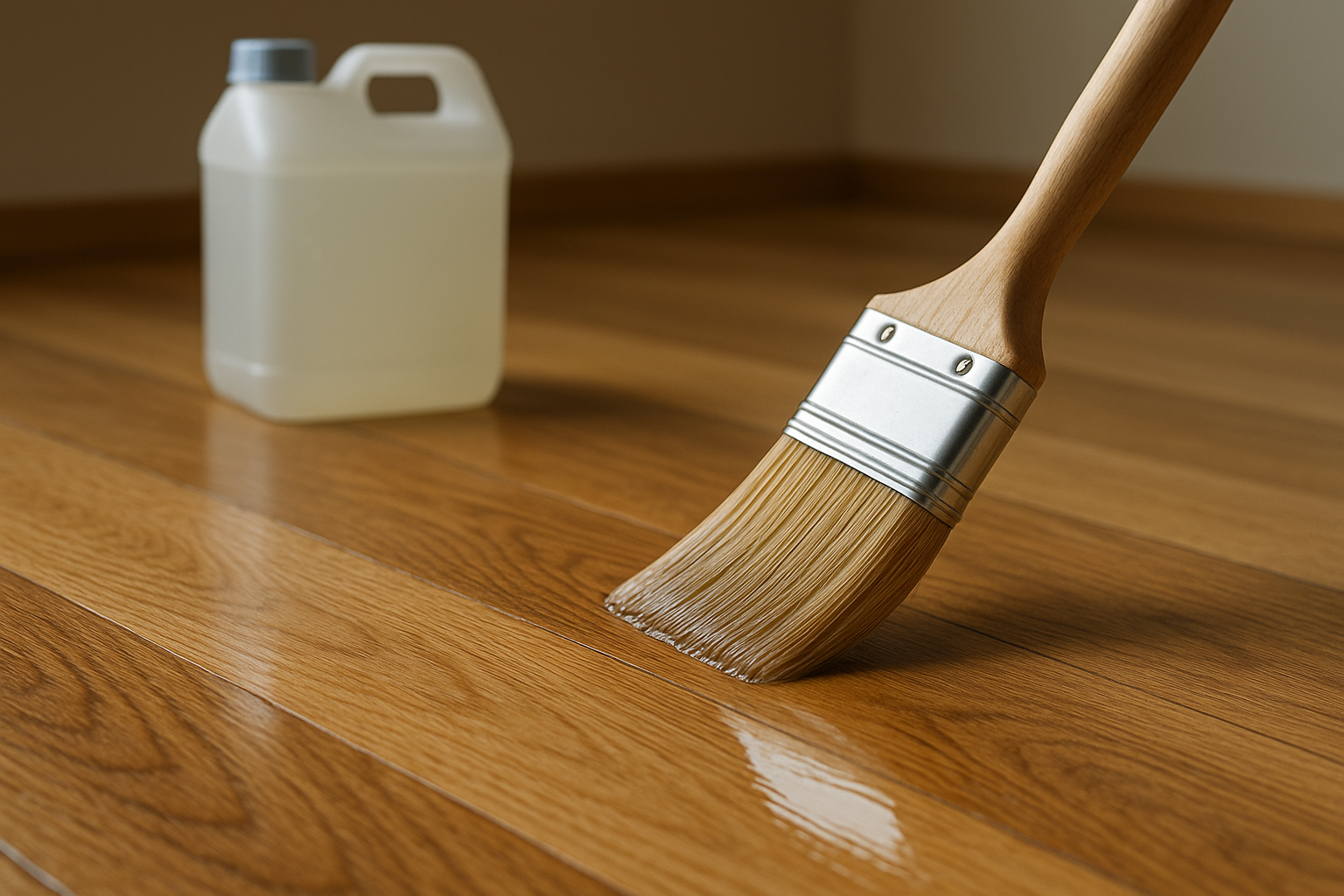 Illustration af Vandbaseret gulvlak: Miljøvenlige fordele og praktiske anvendelser