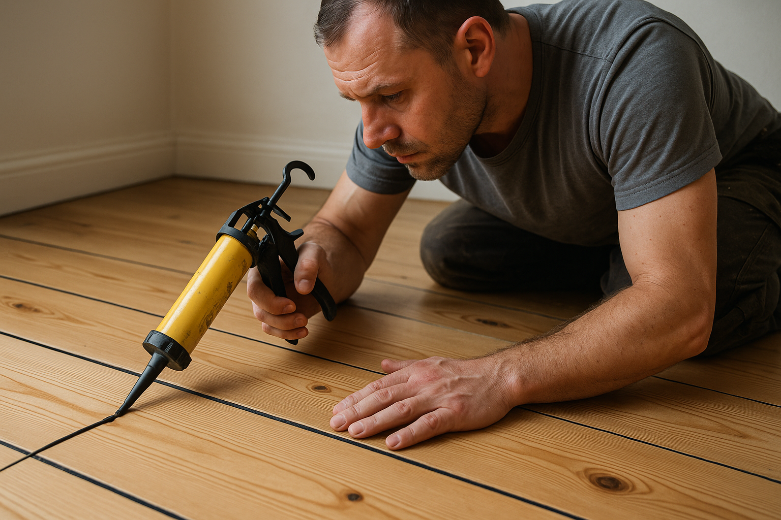 Illustration af Fuge trægulv: Sådan opnår du et professionelt resultat derhjemme