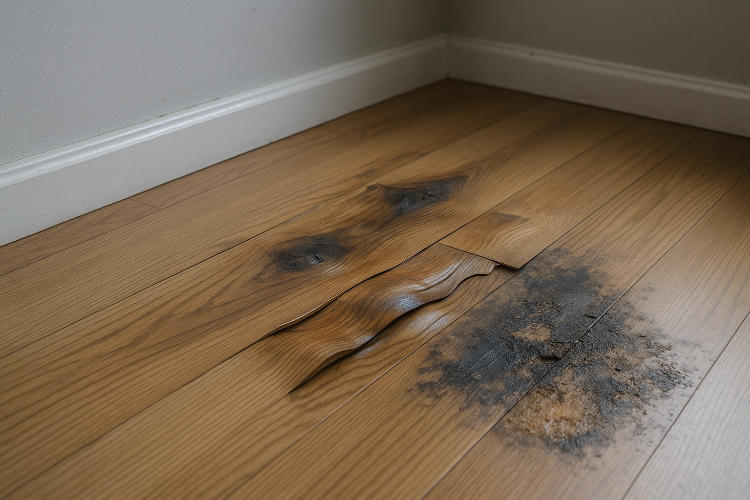 Illustration af Fugtskader i gulv: Sådan opdager og forebygger du problemer i tide