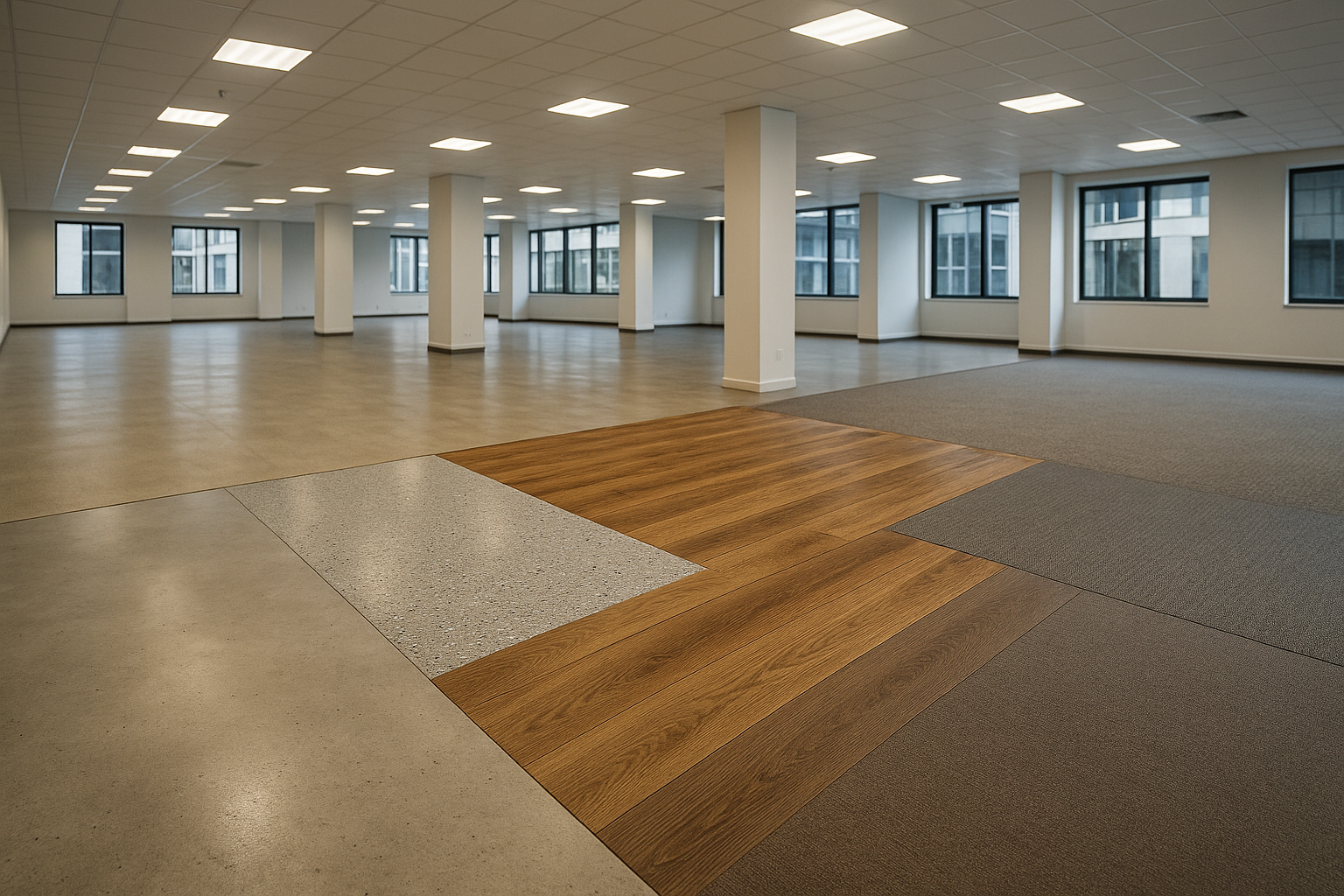 Illustration af Gulv til erhvervslokaler: Sådan vælger du det rette materiale