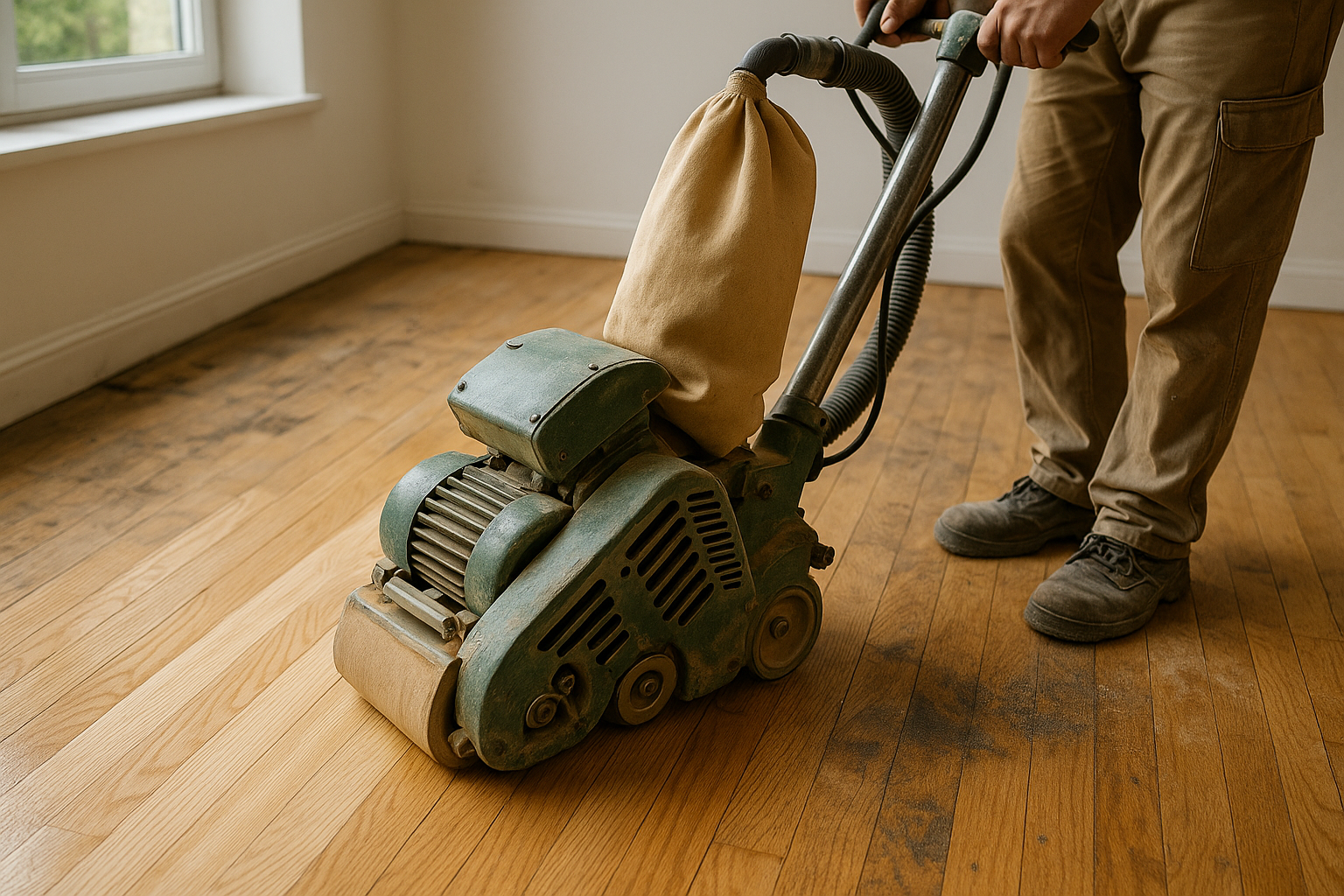 Illustration af Hvad kan gulvafslibning rette op på? En guide til trægulvets forvandling