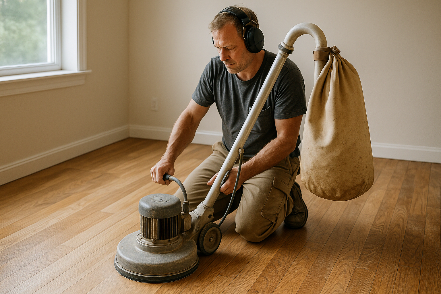 Illustration af Let slibning af trægulv: Sådan opfrisker du dine gulve uden besvær