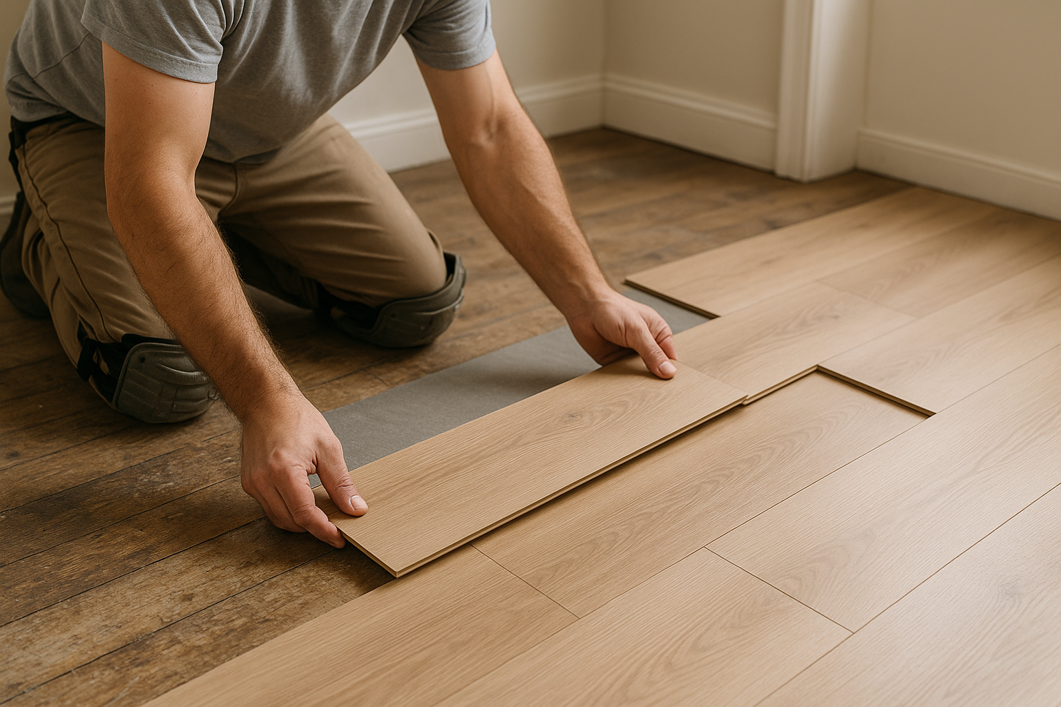 Illustration af Nyt gulv ovenpå gammelt: Er det den rette løsning for dit hjem?