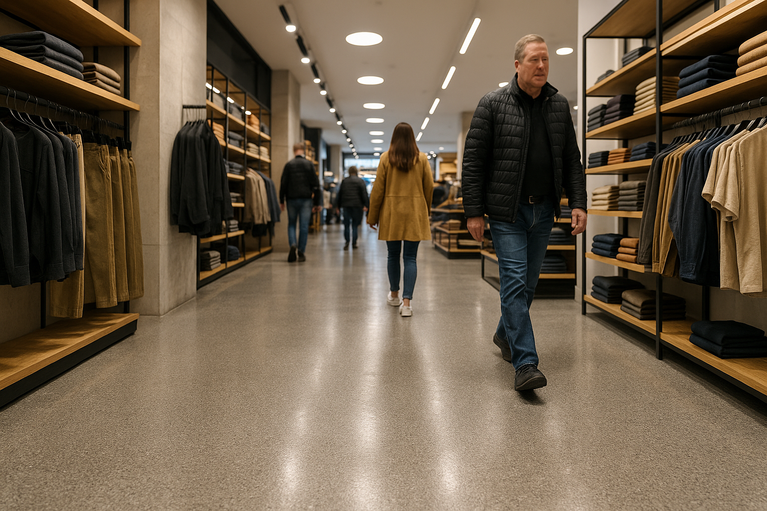 Illustration af Slidstærkt gulv til butik: Sådan vælger du det rette til høj trafik