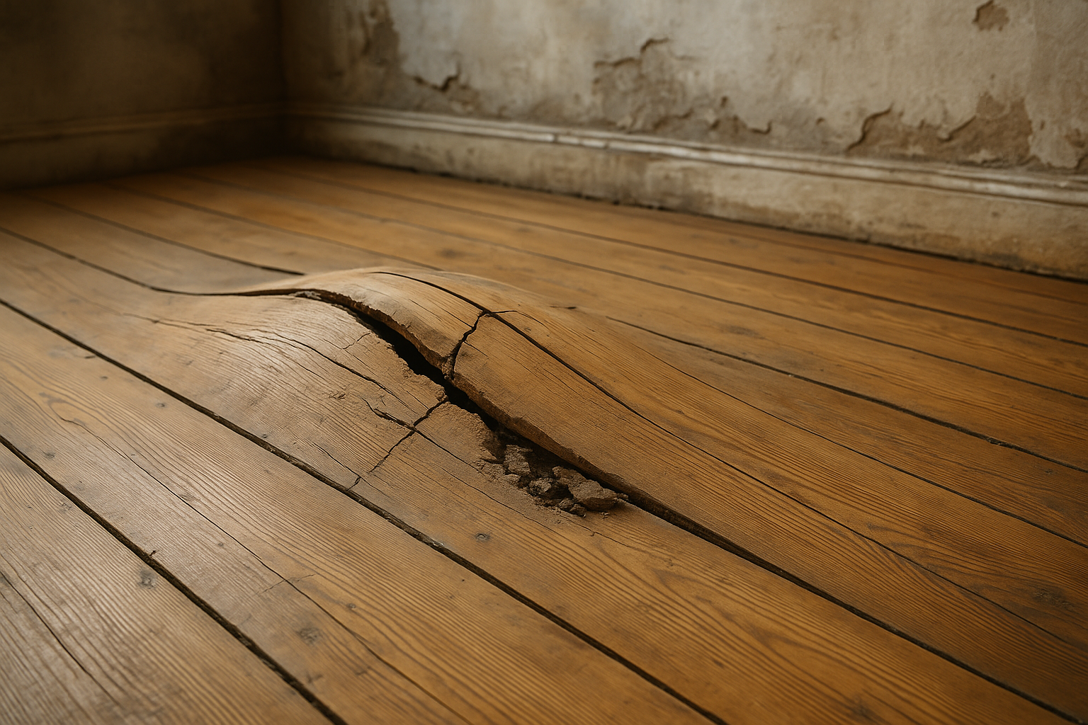 Illustration af Trykskader i plankegulv: Sådan identificerer og forebygger du skaderne