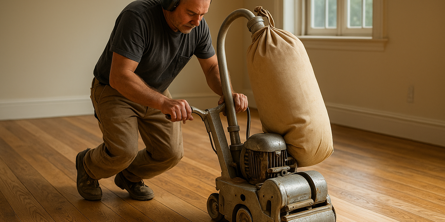 Illustration af Gulvafslibning: Sådan får du dit trægulv til at skinne som nyt