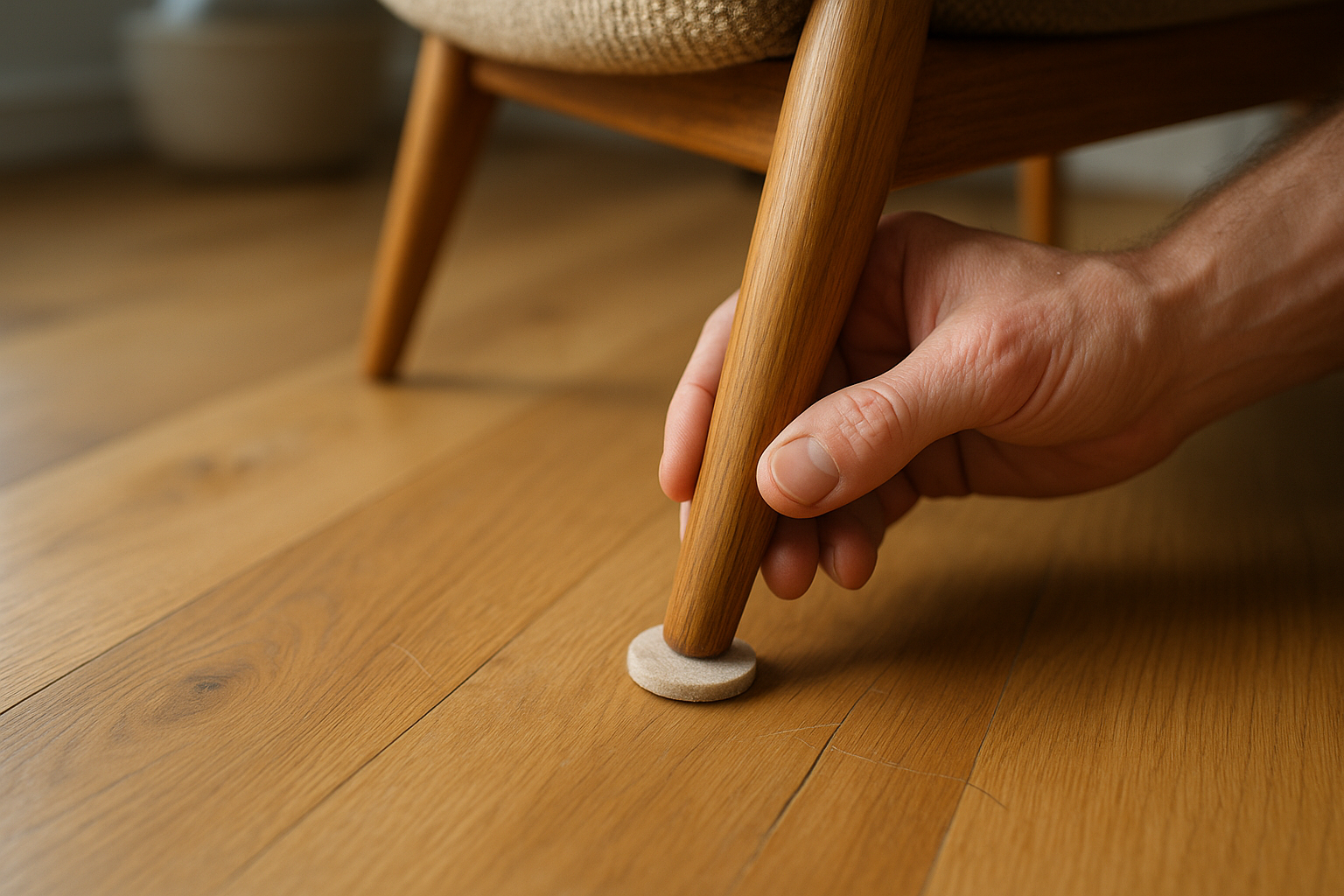 Illustration af Hvordan undgår man ridser i gulv: Effektive tips til beskyttelse og vedligeholdelse