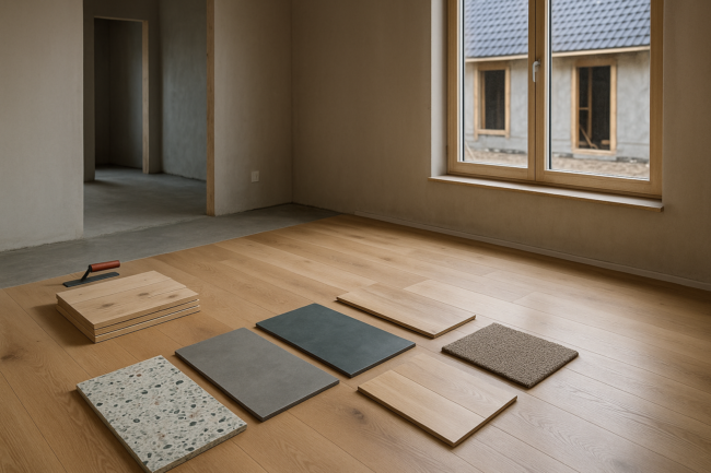 Sådan vælger du det perfekte gulv til nybyg: En guide til materialer og design Illustration af Sådan vælger du det perfekte gulv til nybyg: En guide til materialer og design